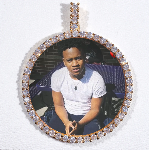 LARGE 3D CIRCLE CUSTOM PICTURE PENDANT