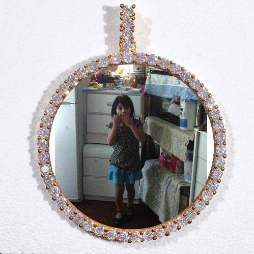 LARGE 3D CIRCLE CUSTOM PICTURE PENDANT
