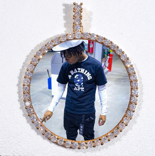 LARGE 3D CIRCLE CUSTOM PICTURE PENDANT