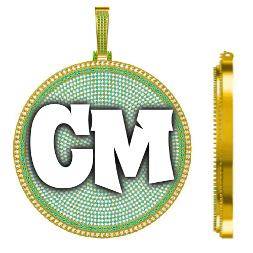 CUSTOM LETTER NECKLACE 3D BIG DISC