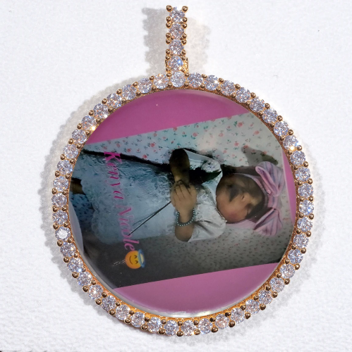 LARGE 3D CIRCLE CUSTOM PICTURE PENDANT