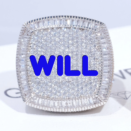 CUSTOM LETTER 3D ICED RING