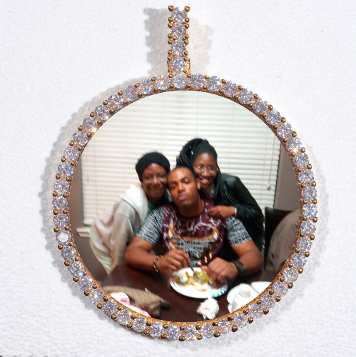 LARGE 3D CIRCLE CUSTOM PICTURE PENDANT