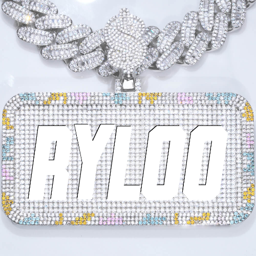 CUSTOM LETTER NECKLACE 3D COLORFUL SQUARE