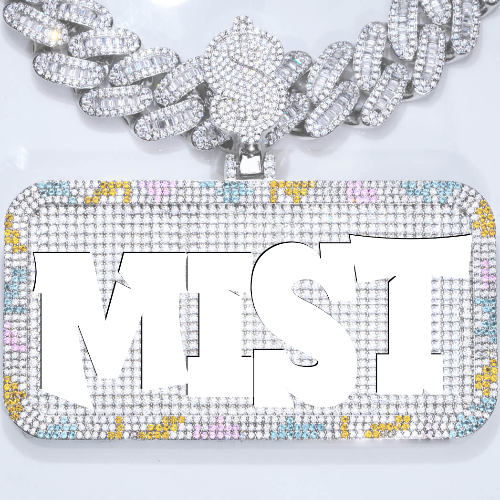 CUSTOM LETTER NECKLACE 3D COLORFUL SQUARE