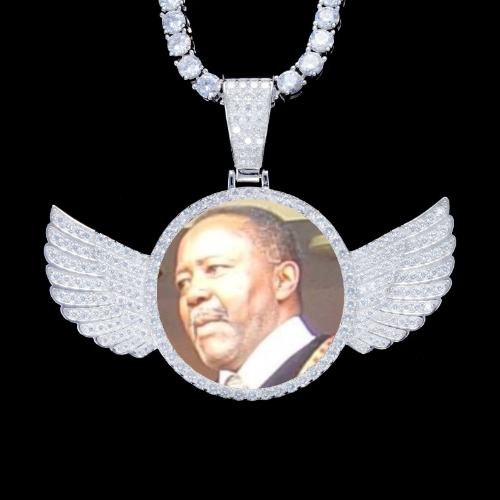 925S & VVS Moissanite 3D Wing Custom Picture Pendant