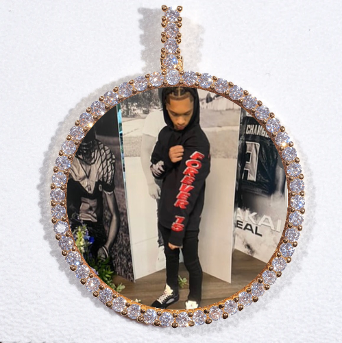 LARGE 3D CIRCLE CUSTOM PICTURE PENDANT