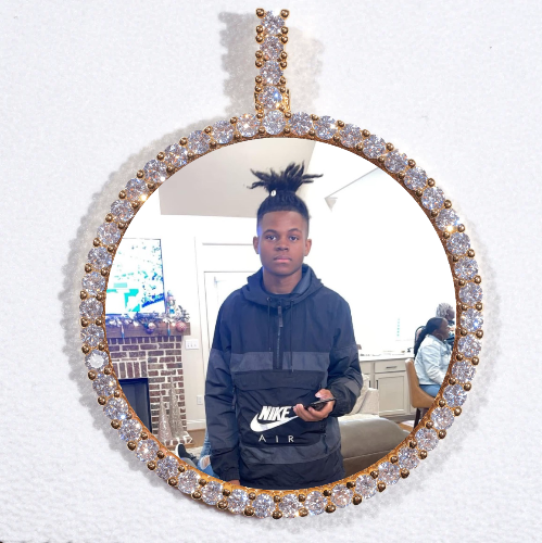 LARGE 3D CIRCLE CUSTOM PICTURE PENDANT