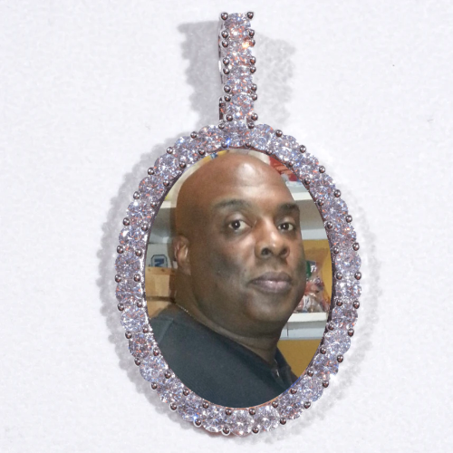 Large 3D Oval Custom Picture Pendant