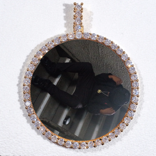 LARGE 3D CIRCLE CUSTOM PICTURE PENDANT