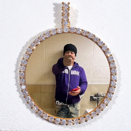 LARGE 3D CIRCLE CUSTOM PICTURE PENDANT