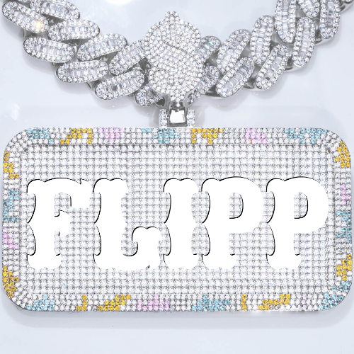 CUSTOM LETTER NECKLACE 3D COLORFUL SQUARE