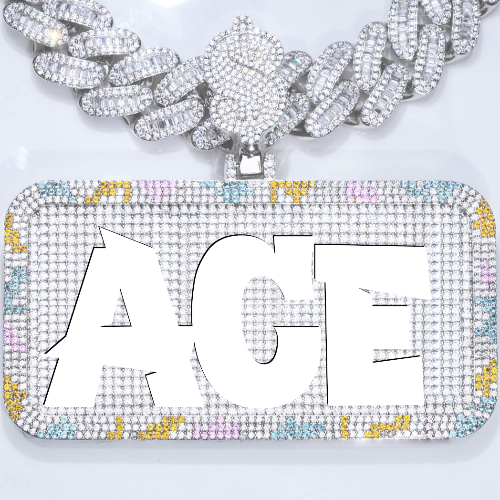 CUSTOM LETTER NECKLACE 3D COLORFUL SQUARE