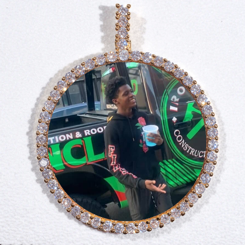 LARGE 3D CIRCLE CUSTOM PICTURE PENDANT
