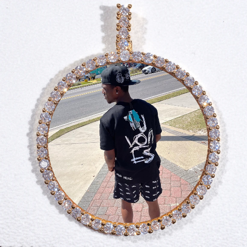 LARGE 3D CIRCLE CUSTOM PICTURE PENDANT
