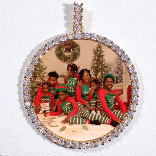 LARGE 3D CIRCLE CUSTOM PICTURE PENDANT