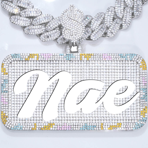 CUSTOM LETTER NECKLACE 3D COLORFUL SQUARE