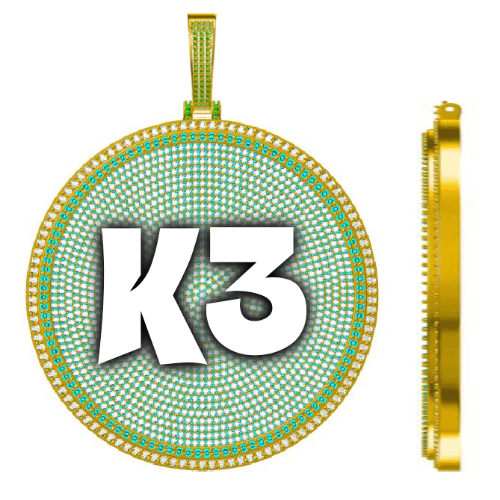 CUSTOM LETTER NECKLACE 3D BIG DISC