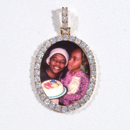 3D Oval Custom Picture Pendant