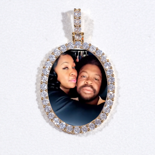 3D Oval Custom Picture Pendant