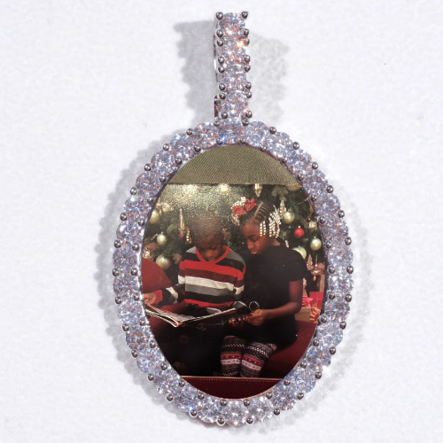Large 3D Oval Custom Picture Pendant