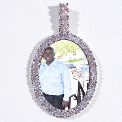 Large 3D Oval Custom Picture Pendant