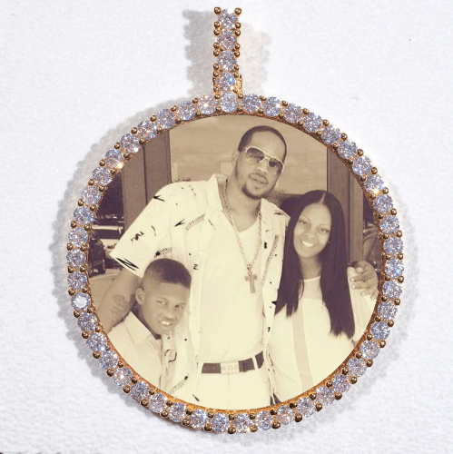 LARGE 3D CIRCLE CUSTOM PICTURE PENDANT
