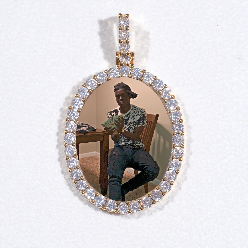 3D Oval Custom Picture Pendant