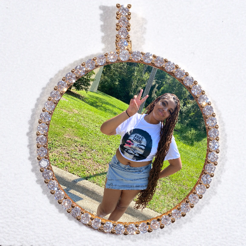 LARGE 3D CIRCLE CUSTOM PICTURE PENDANT