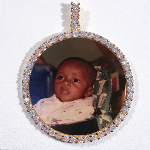 LARGE 3D CIRCLE CUSTOM PICTURE PENDANT