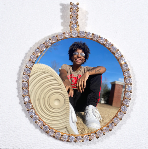 LARGE 3D CIRCLE CUSTOM PICTURE PENDANT