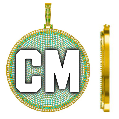 CUSTOM LETTER NECKLACE 3D BIG DISC