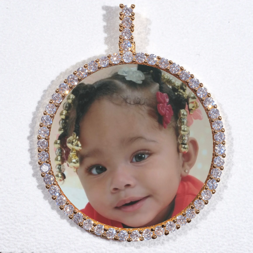 LARGE 3D CIRCLE CUSTOM PICTURE PENDANT