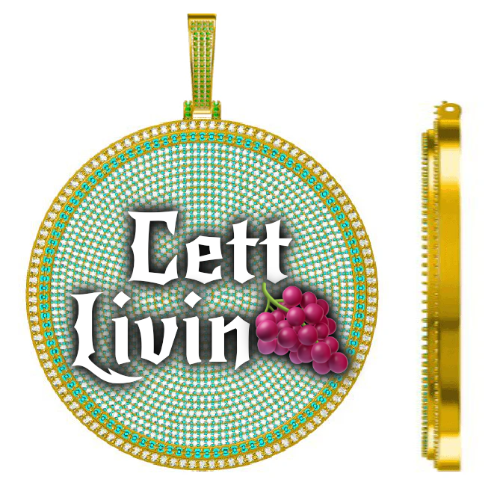 CUSTOM LETTER NECKLACE 3D BIG DISC