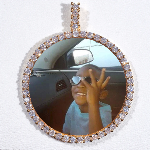 LARGE 3D CIRCLE CUSTOM PICTURE PENDANT