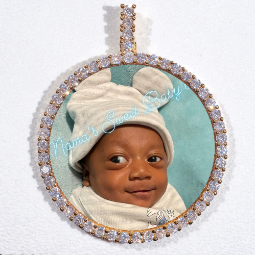 LARGE 3D CIRCLE CUSTOM PICTURE PENDANT