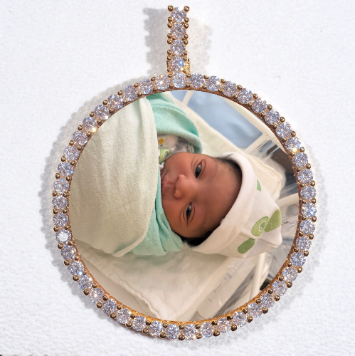LARGE 3D CIRCLE CUSTOM PICTURE PENDANT