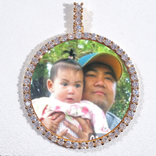 LARGE 3D CIRCLE CUSTOM PICTURE PENDANT