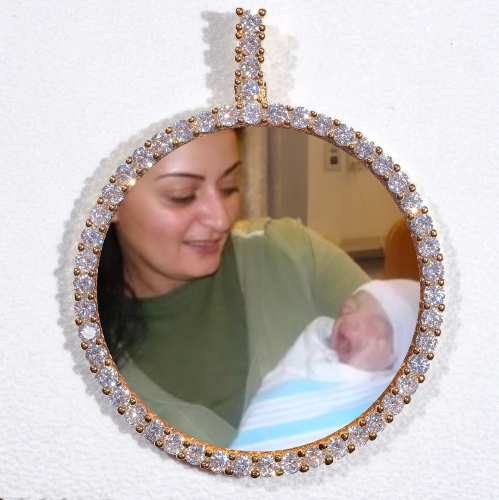 LARGE 3D CIRCLE CUSTOM PICTURE PENDANT