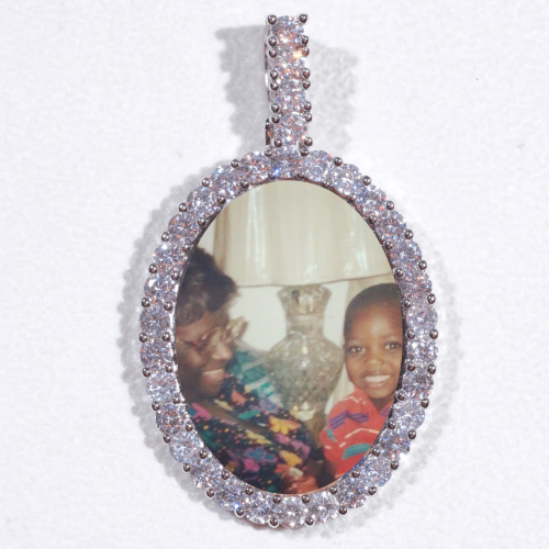 Large 3D Oval Custom Picture Pendant