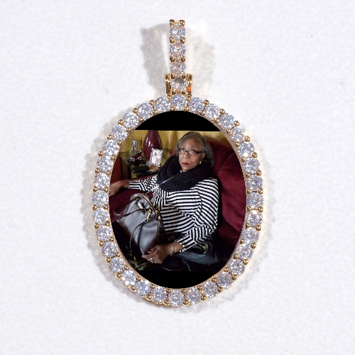 3D Oval Custom Picture Pendant