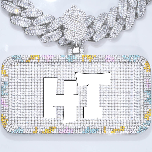 CUSTOM LETTER NECKLACE 3D COLORFUL SQUARE
