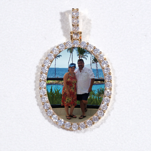 3D Oval Custom Picture Pendant