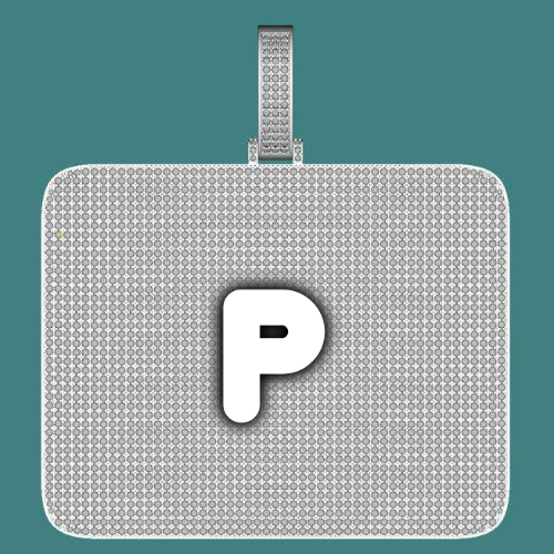 CUSTOM LETTER NECKLACE 3D BIG SQUARE
