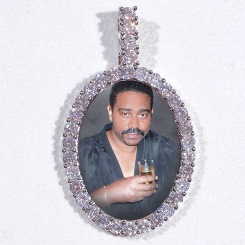 Large 3D Oval Custom Picture Pendant