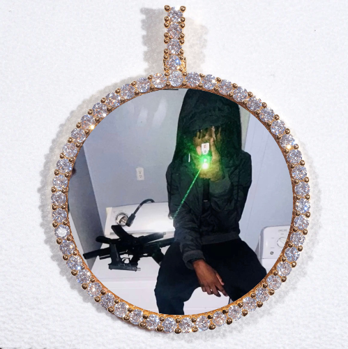 LARGE 3D CIRCLE CUSTOM PICTURE PENDANT