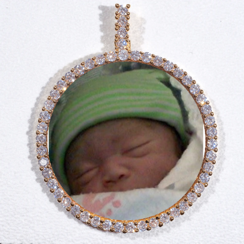 LARGE 3D CIRCLE CUSTOM PICTURE PENDANT