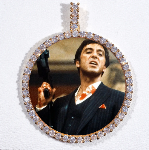 LARGE 3D CIRCLE CUSTOM PICTURE PENDANT