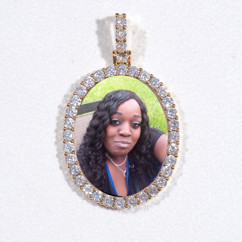 3D Oval Custom Picture Pendant
