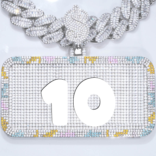 CUSTOM LETTER NECKLACE 3D COLORFUL SQUARE